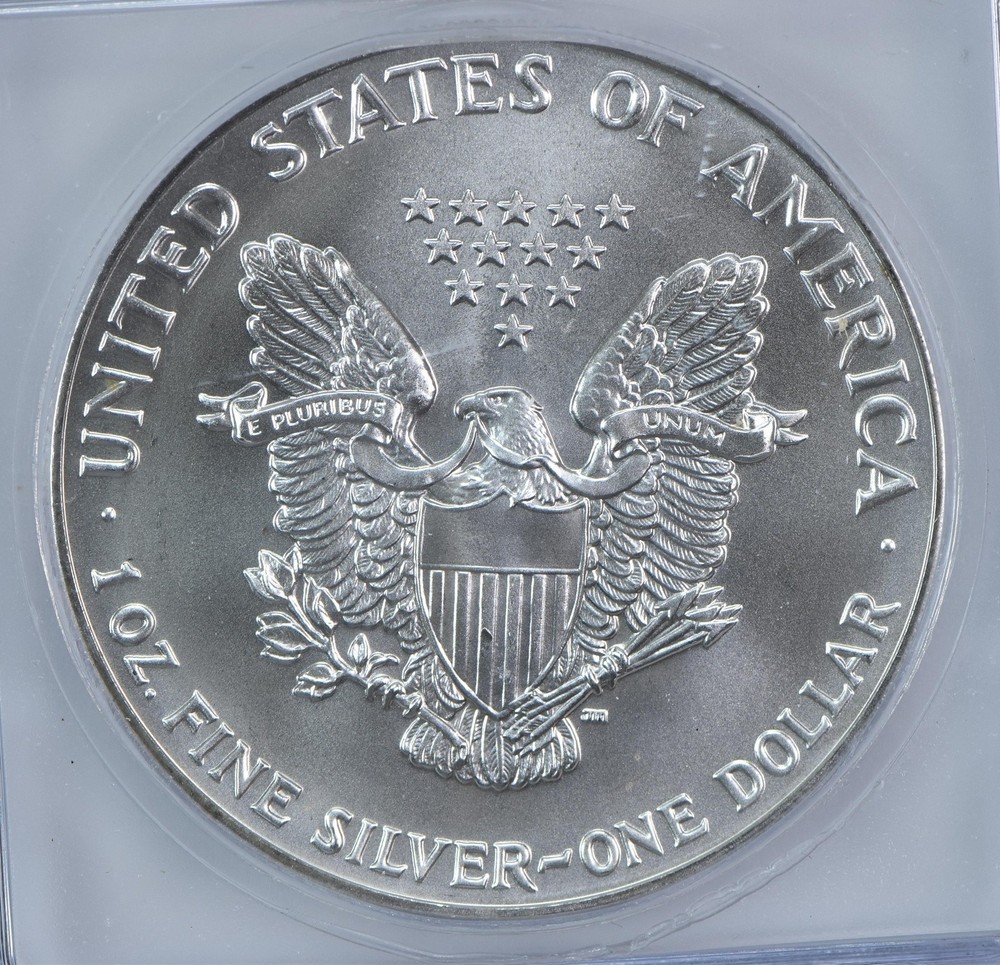 1991 American Silver Eagle Mint Error Struck Thru Authentic ICG