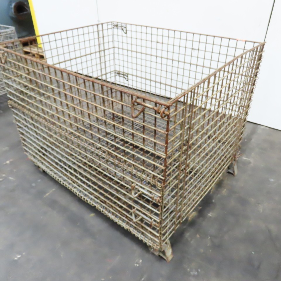 Econotainer 48" x 40" x 30" Deep Steel Collapsible Stackable Wire Bulk Container