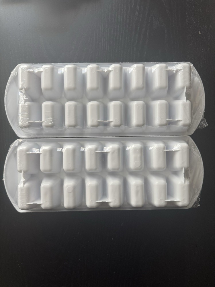 2 Sterilite Stackable White Ice Cube Tray BPA Free