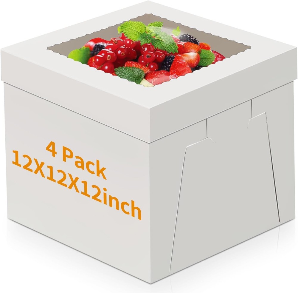 Cake Boxes, Disposable Cake Transport Container, White Bakery Boxes