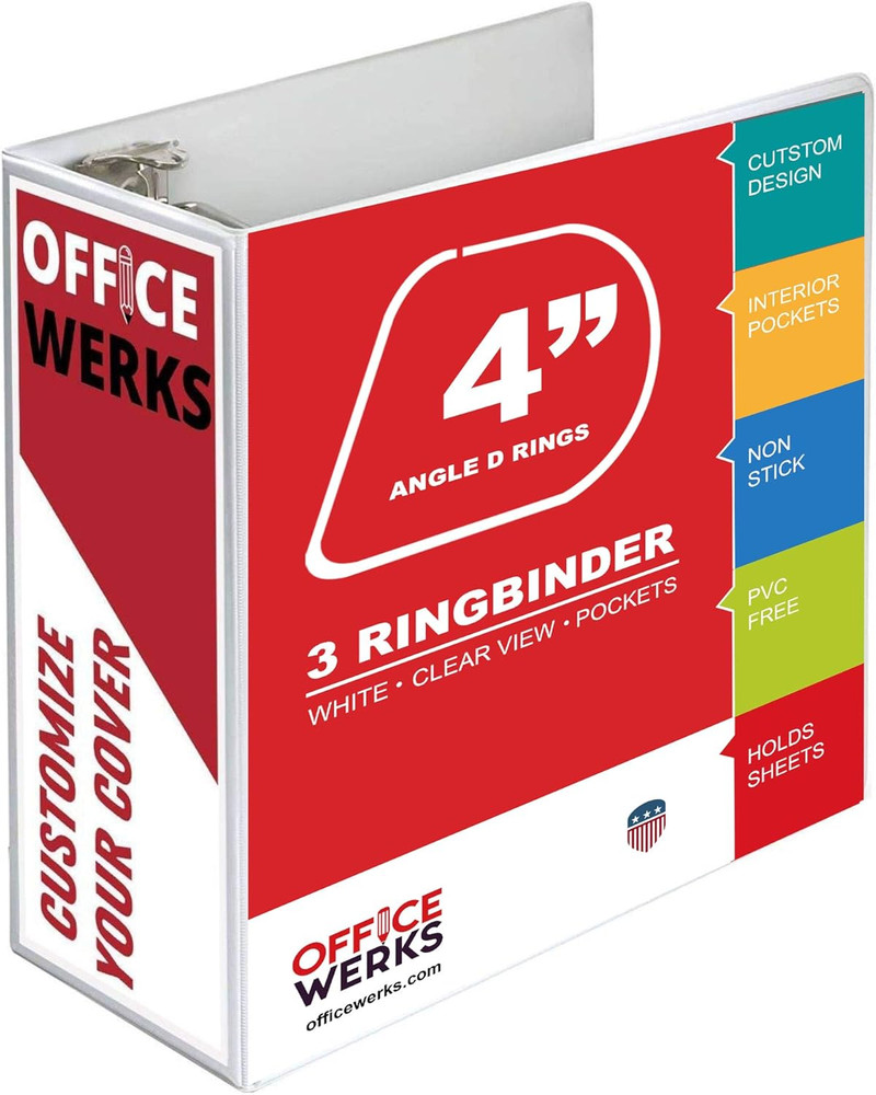 3 Ring Binder, Professional Angle D Ring 4 Inch, Presentation Folder for Standar