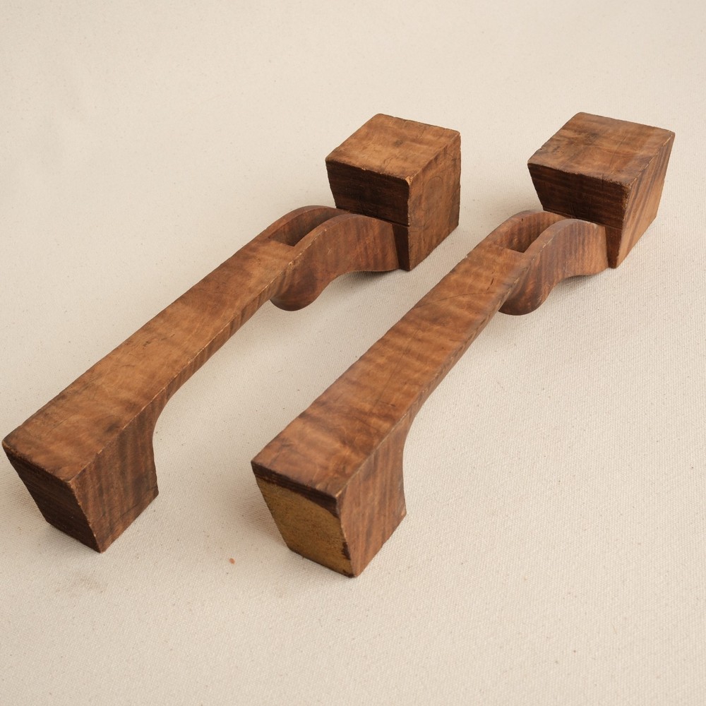 2 Old 4/4 Violin Scrolls Necks #VB273