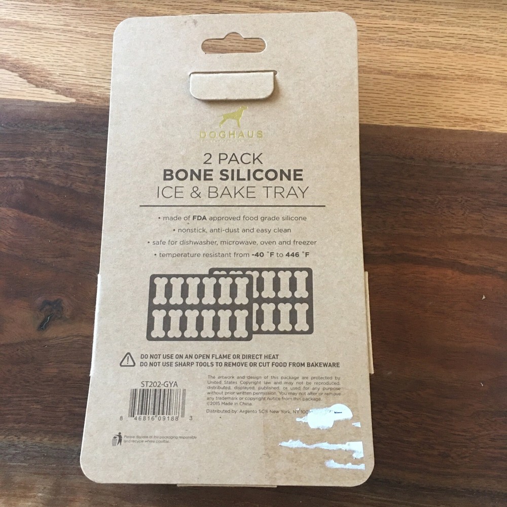 DOGHAUS 2 Pack Bone Silicone Ice & Bake Tray