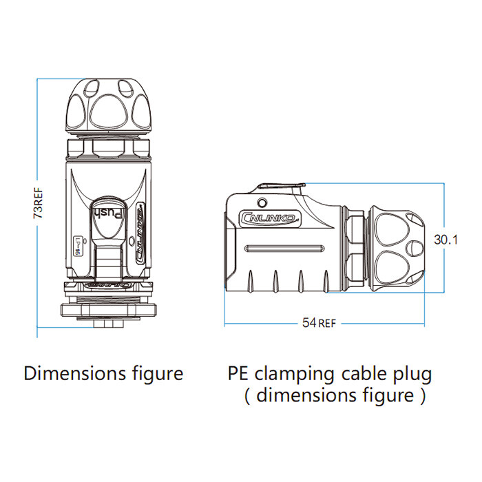 2 Pin M16 Size Power Circular Connector, Cable to Cable, Waterproof IP67