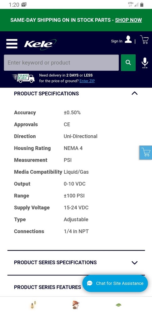 Belimo22WDP-515Differential Pressure Sensor Water
