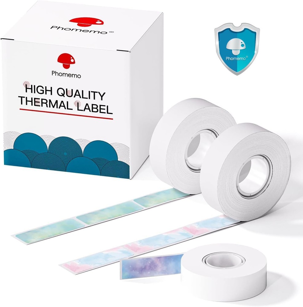 3Roll Phomemo Label Printer Tape Starry Sky Pattern Sticker Label for D30 Q30S