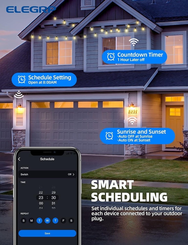 Waterproof Smart Outdoor Plug with 2 Socket Control for Maximum Convenience