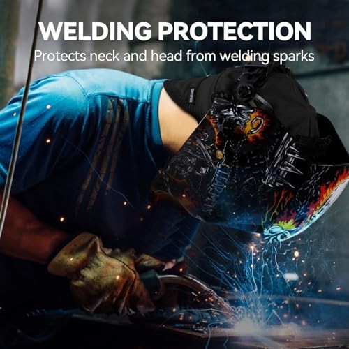 Reversible 8 Panel Welding Cap - Fireproof Cotton Protective Headgear for Men &