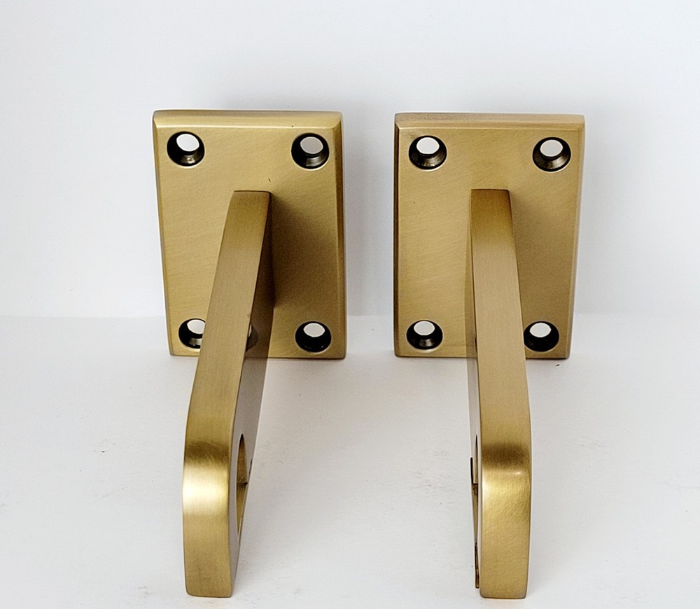 Restoration Hardware Bayonne Solid Brass End Brackets Small LBB Open Box