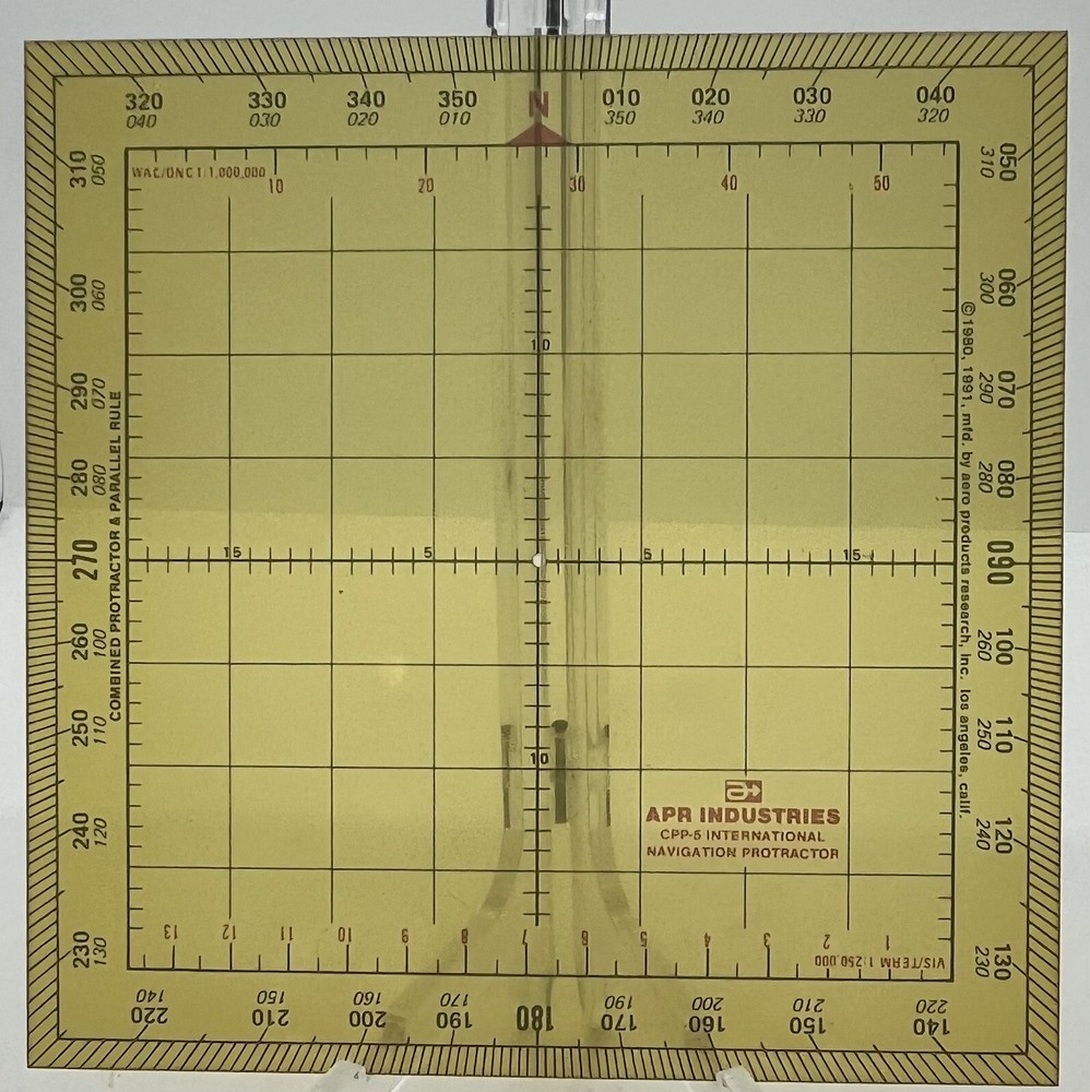 APR Navigational Protractor Model CPP-5 NEW Aviation Pilot Yellow