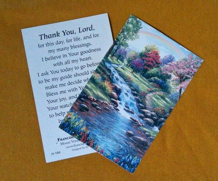 Holy Card Thank You Lord Lovely Peaceful Image new old Prayer Card