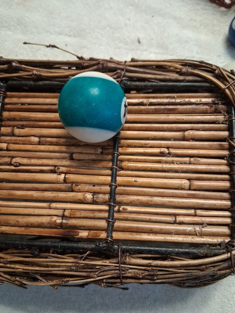 Replacement Mini Billiard Pool Ball - Teal White Strip #6