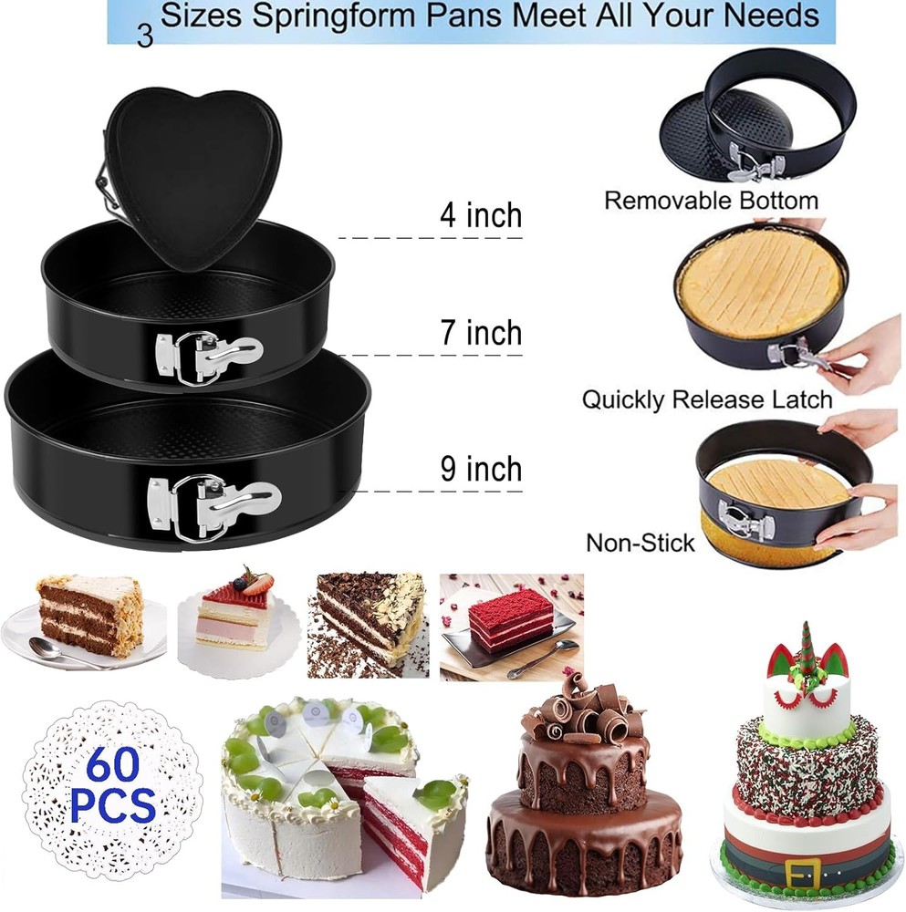 Cake Decorating Kits Baking Set W/ Springform Pans Set Rotating 567 PCS
