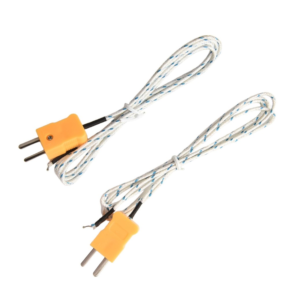 2pcs K type temperature probe high temperature temperature test 1 meter