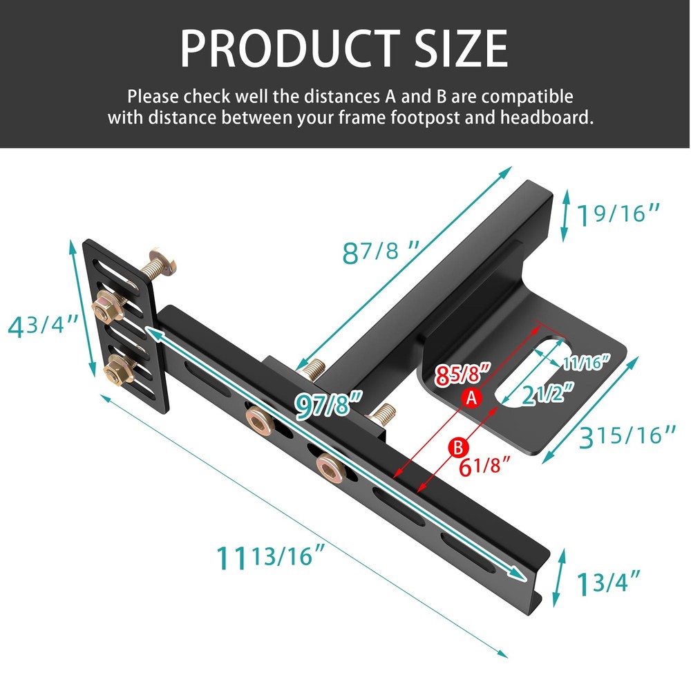 Headboard Brackets for Metal Bed Frame Adjustable Brackets for Headboard with...