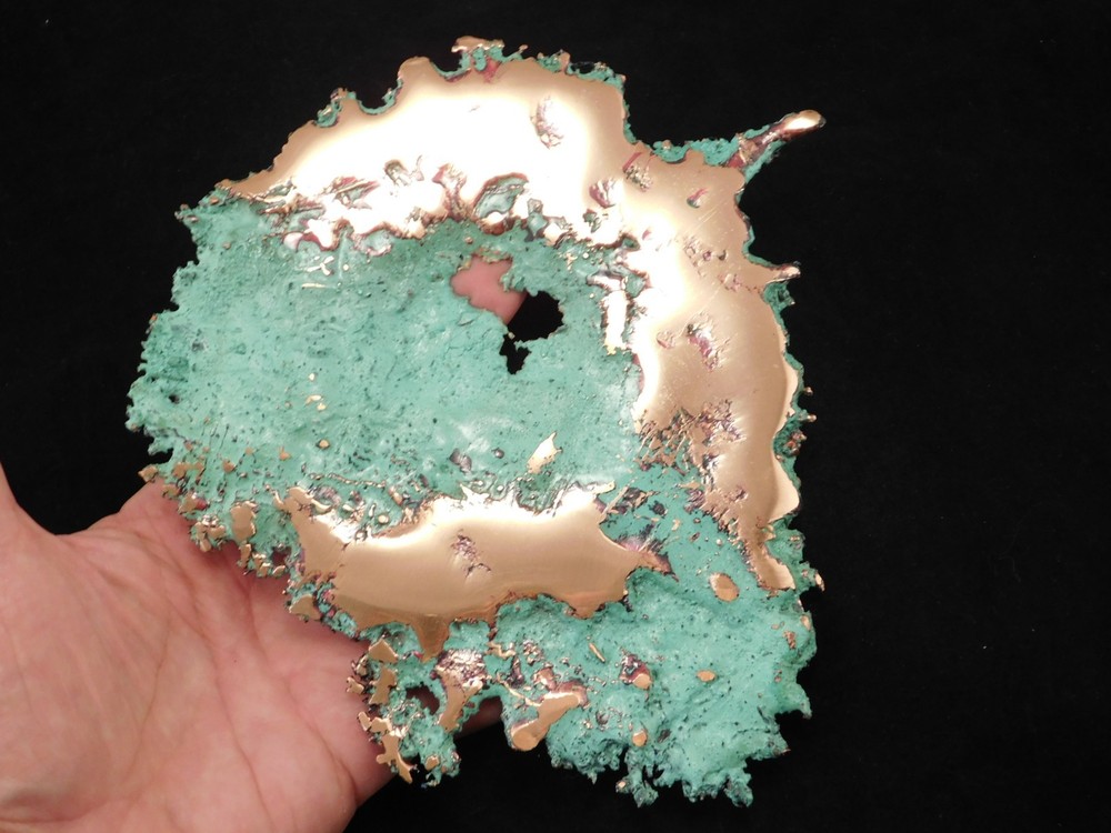 BIG! Bright Solid COPPER SPLASH Art Sculpture 429gr