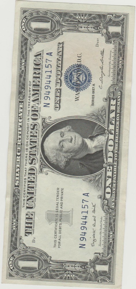 Lightly Circulated 1957-A Silver Certificate