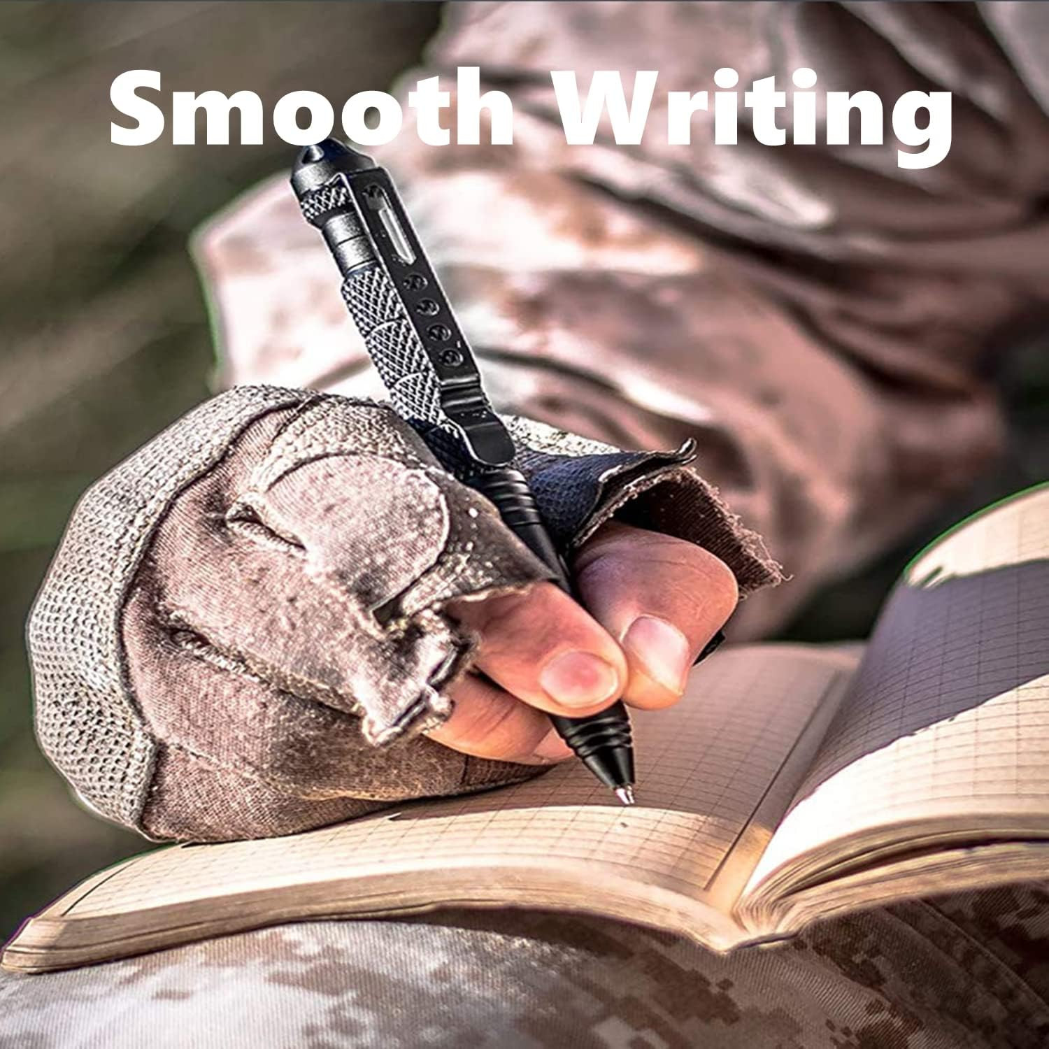 Tungsten Steel Military Tactical Pen - 2 Pack Emergency Self Defense with 8 Blac