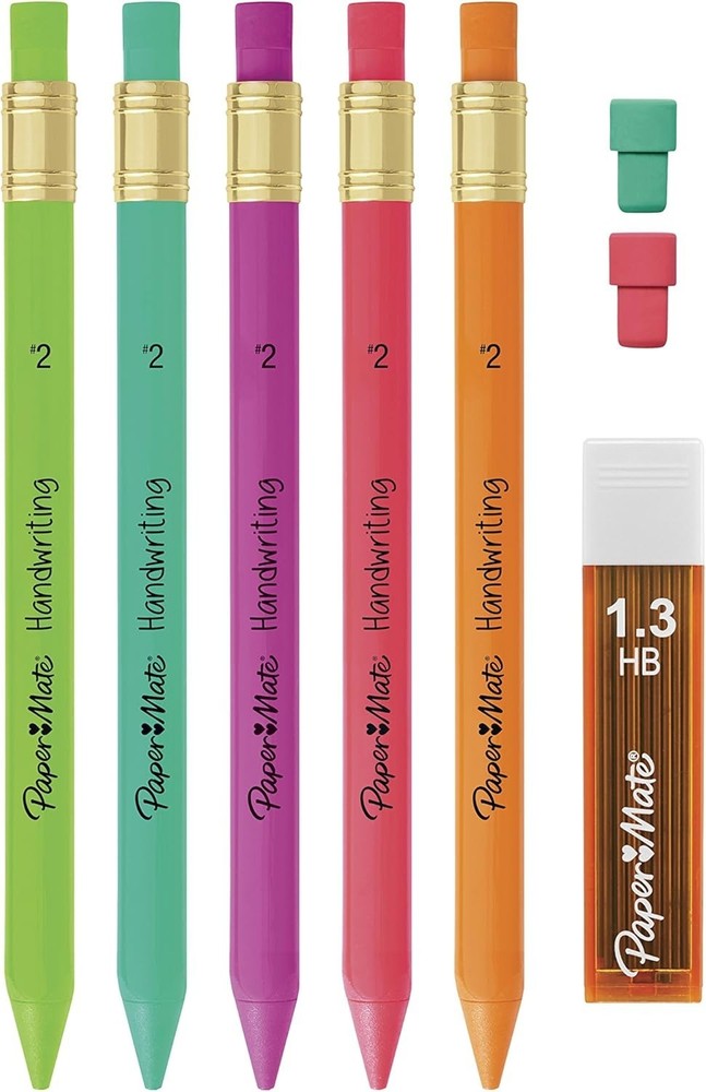 2017483 Mechanical Pencils for Handwriting, Triangular, 5/PK, AST
