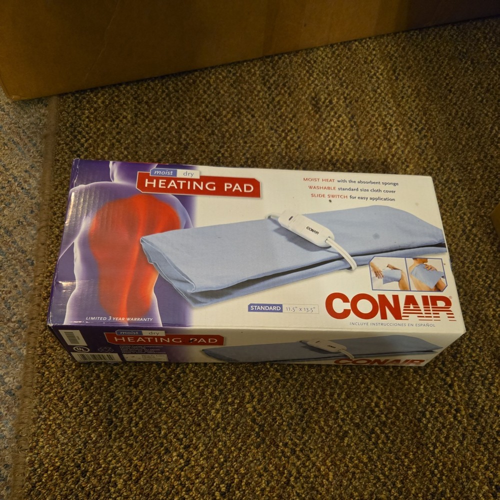 conair moist dry heating pad new