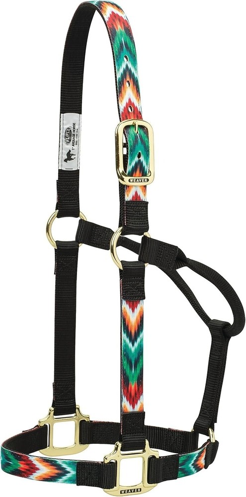 Weaver Leather Patterned Non-Adjustable Horse Halter Premium Nylon, Size Average