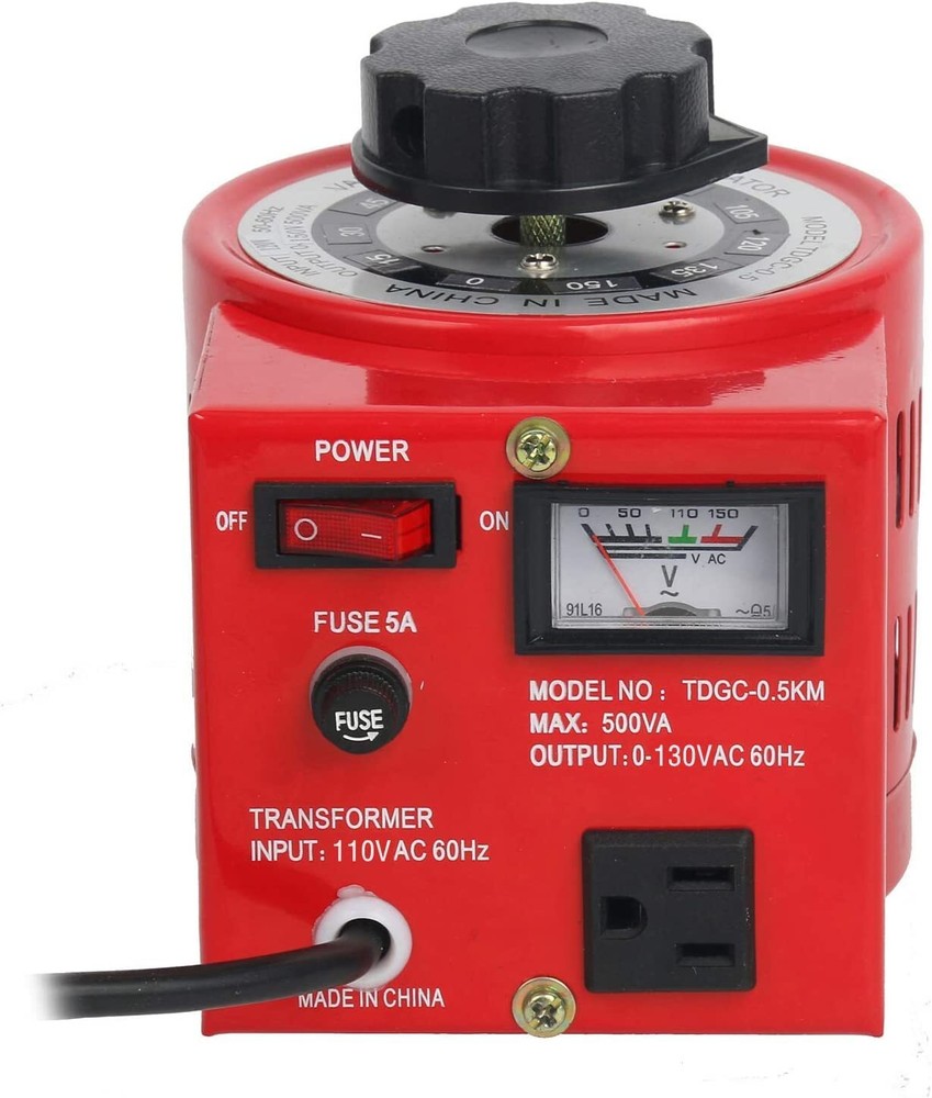 YaeCCC 5Amp Variac Transformer Variable AC Auto Voltage Regulator 500VA 0-130V