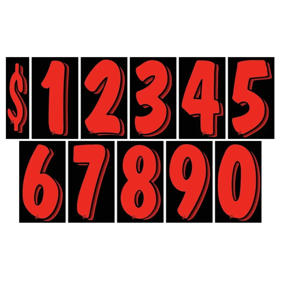 7 1/2 Inch Numbers Windshield Advertising Pricing Stickers Car Dealer You Pick