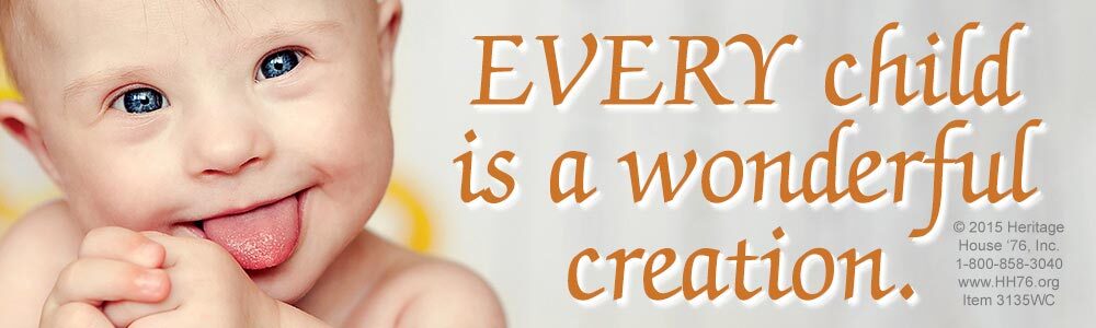 Every Child Is A Wonderful Creation Pro-Life Bumper Sticker