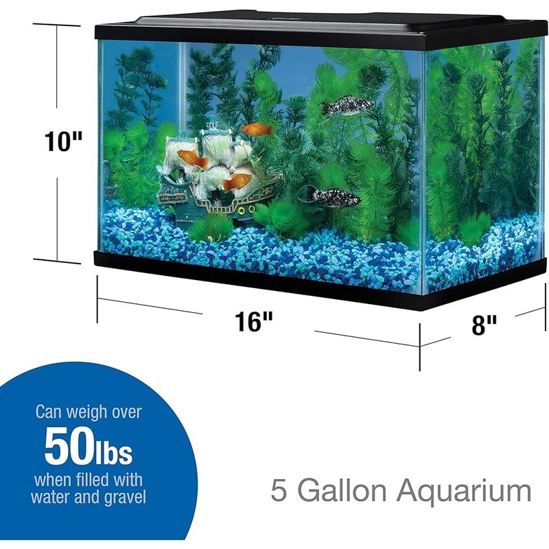 Glass Aquarium Rectangular Fish Tank Customizable Accessories Lightweight Home