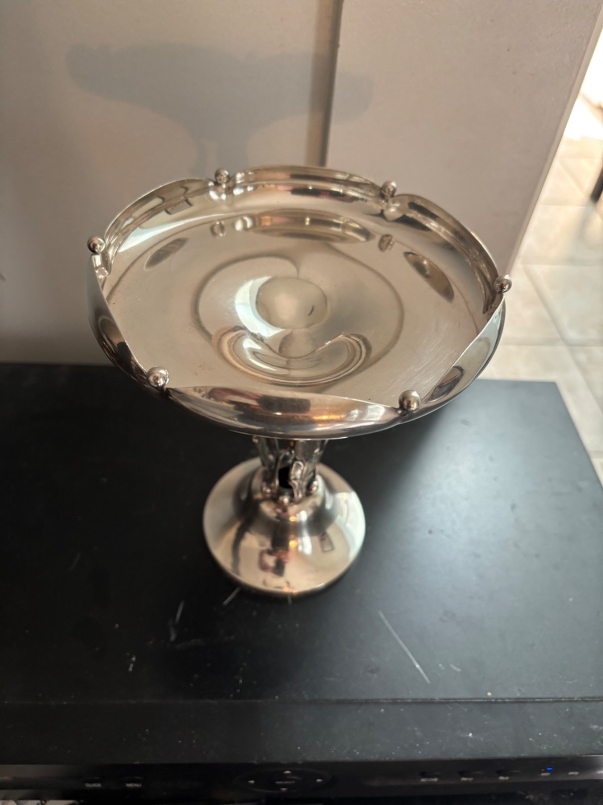 Watson Sterling Silver Heavy Compote Unique Design Minty Gem