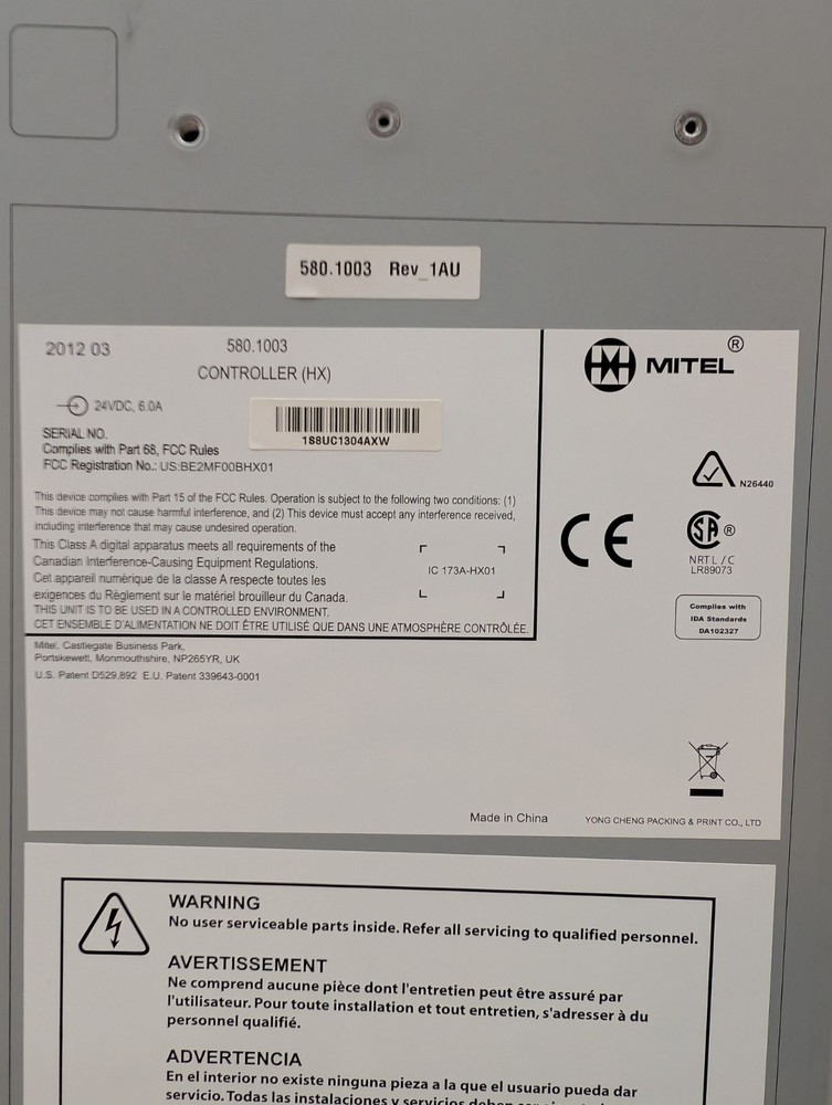 Mitel HX Controller 580.1003 Module Phone System Processor with Power Supply