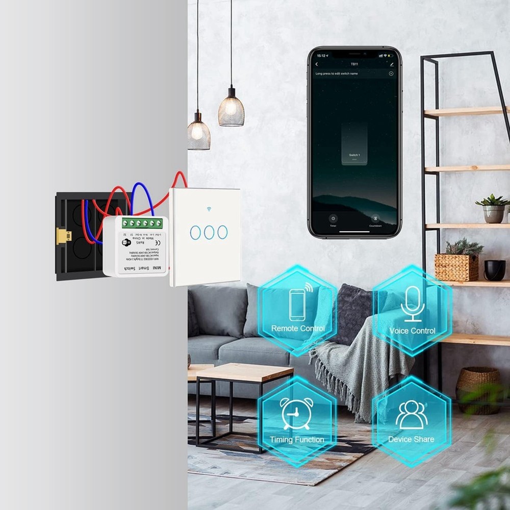 4 WiFi Light Switch, APP Remote Control, Voice Control, DIY-,5822