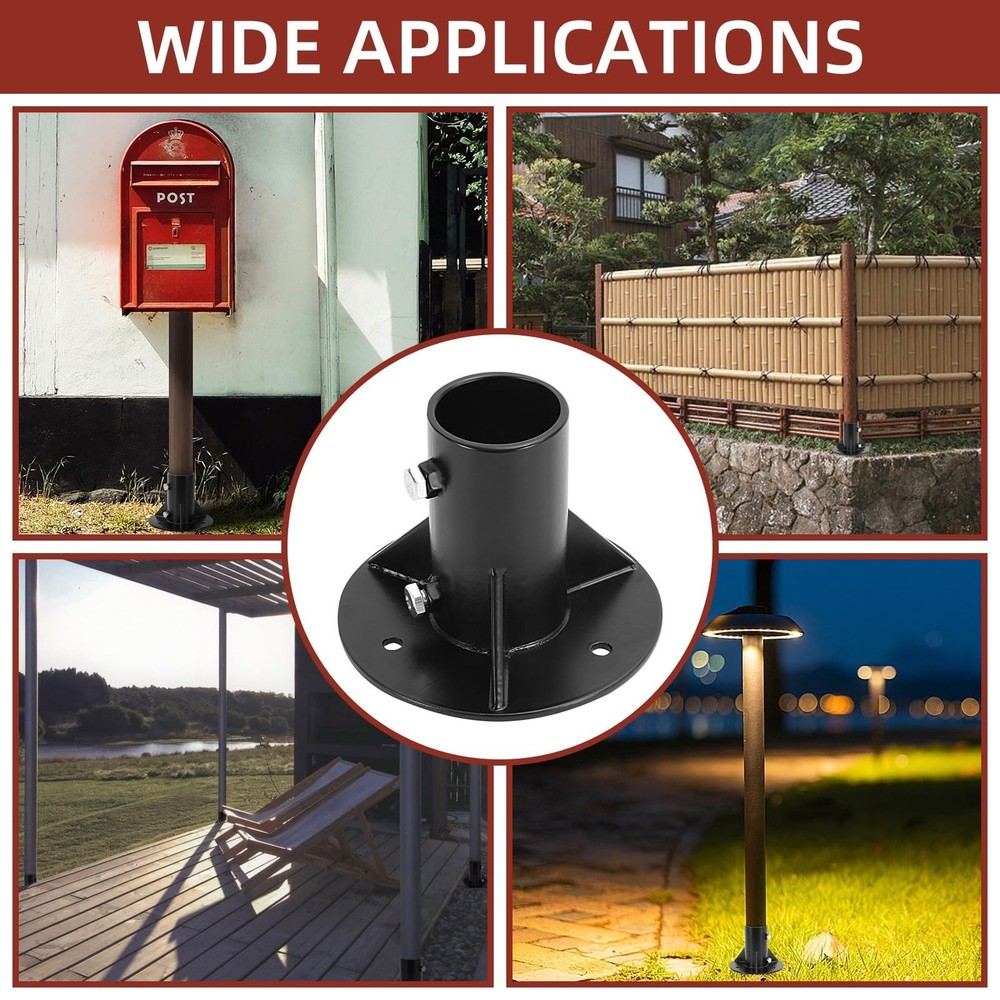 4Pcs Round Posts Base Bracket 2" Base Flange Chain Link Fence Heavy Solid Pol...