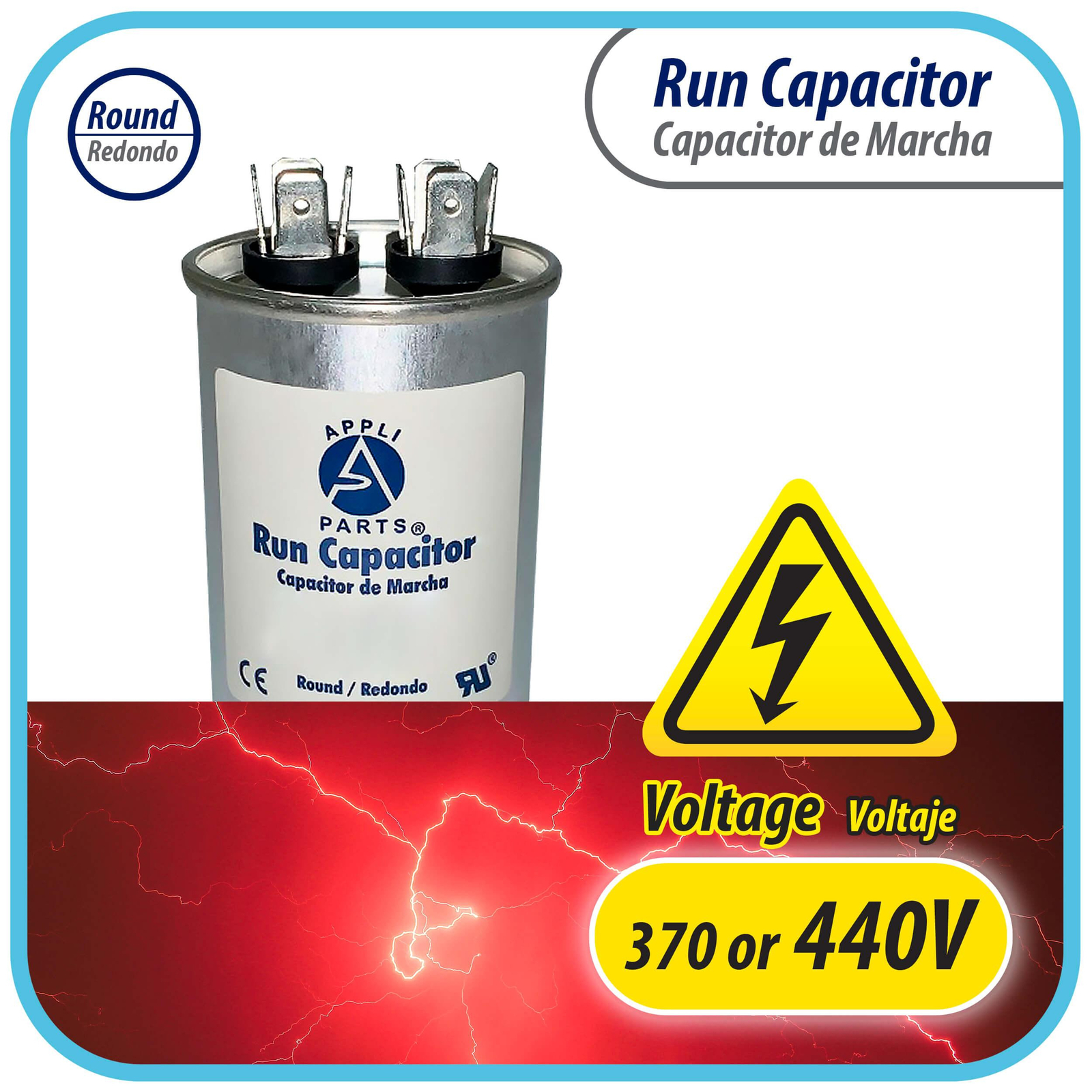 Appli Parts Run Capacitor for ac 35 Mfd uF (microfarads) 370 VAC or 450 VAC CBB6