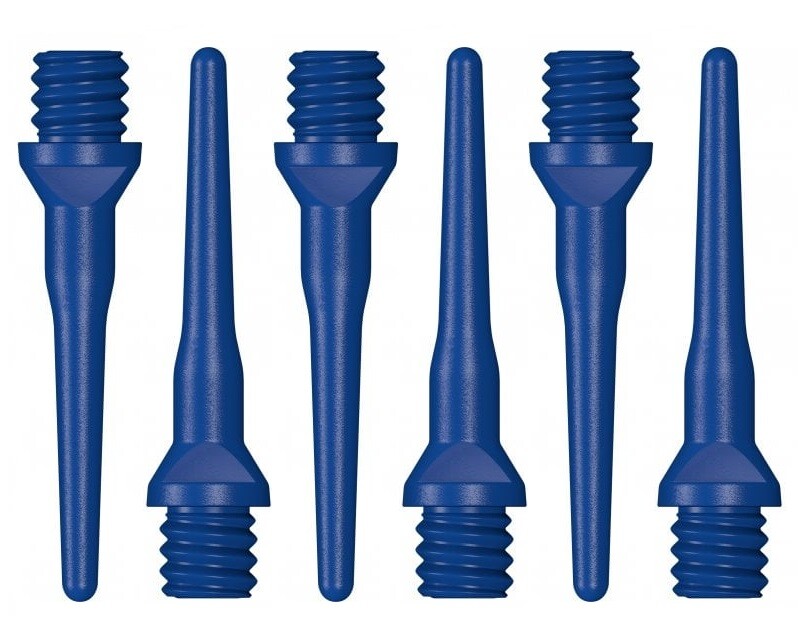 100 Tufflex 2BA Plastic 20mm Soft Tip Dart Points - Blue