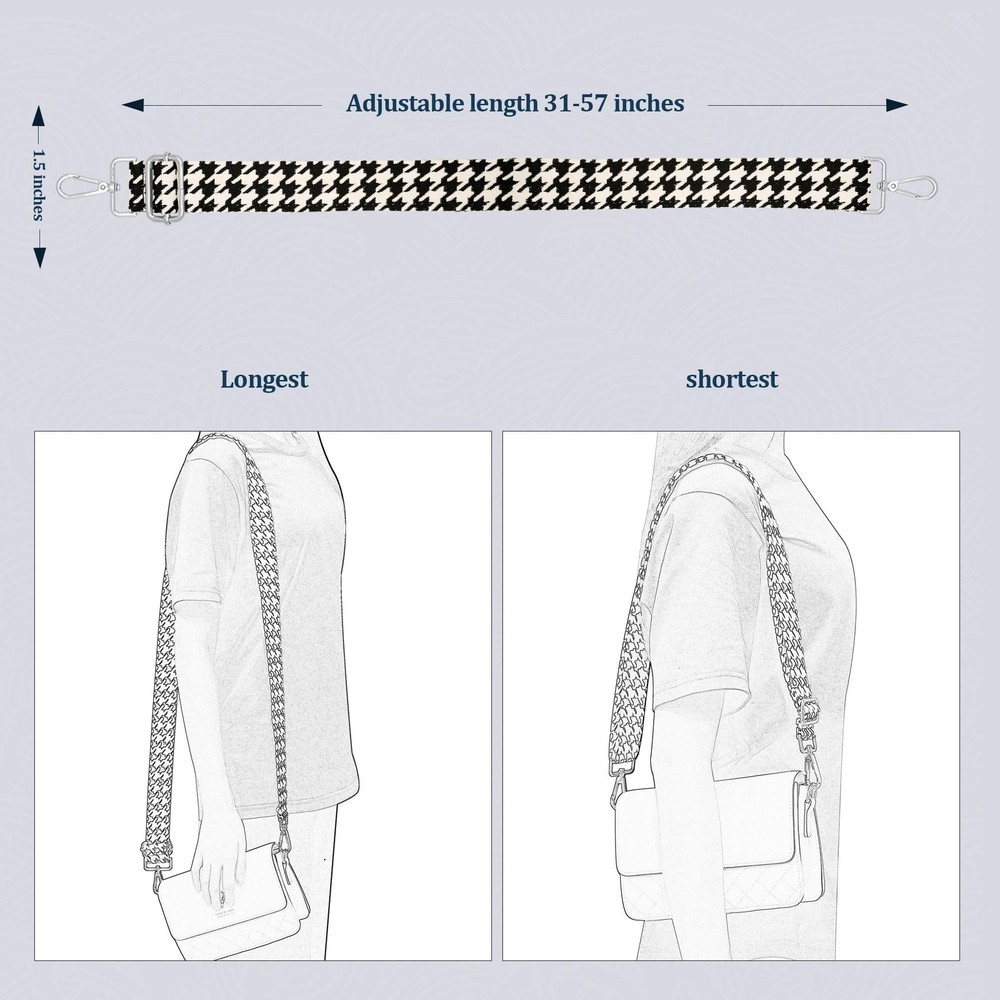 chushui Silver Hardware Purse Strap,Replacement Crossbody Adjustable Shoulder...