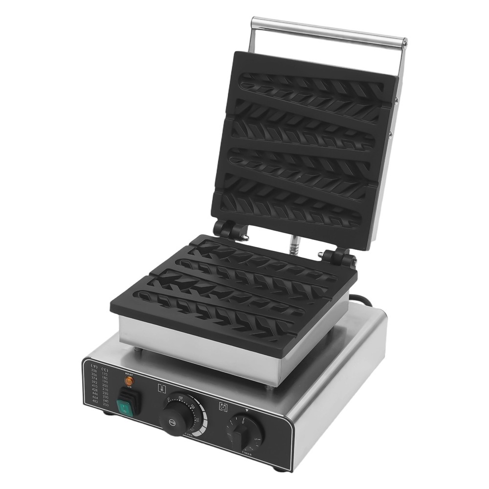 Electronic Commercial Lolly Waffle Stick Baker Machine Waffle Maker Silver
