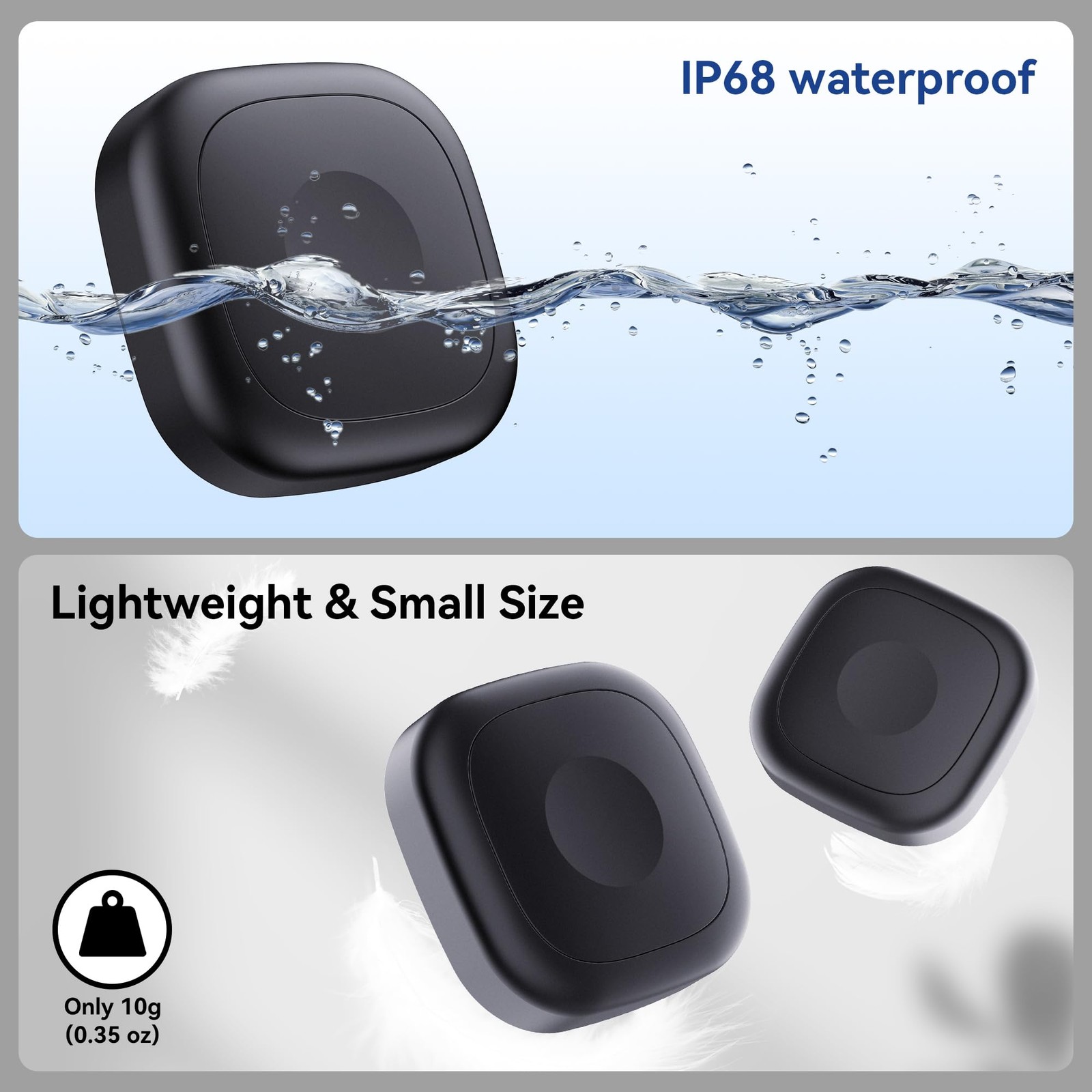 2 Pack for Tile Life360 Mate 2024/2022 Tracker 41 mm Adhesive Sticker, Black