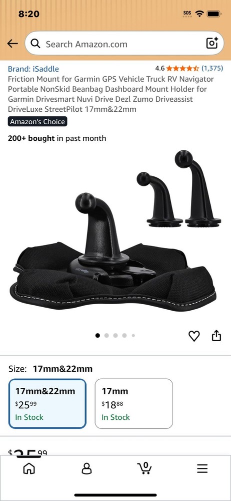 Friction mount for Garmin GPS