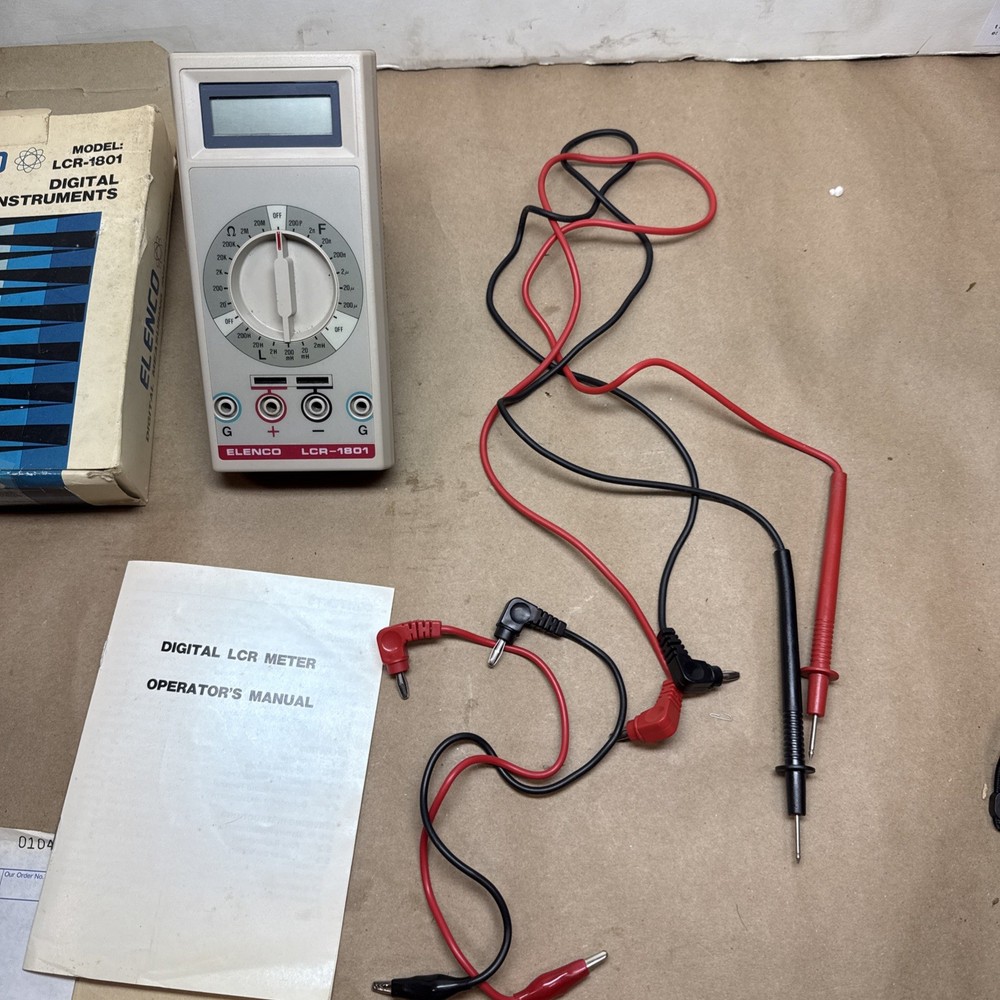 ELENCO LCR-1801 Digital Meter Frequency Temperature DC Volt Diode Open Box