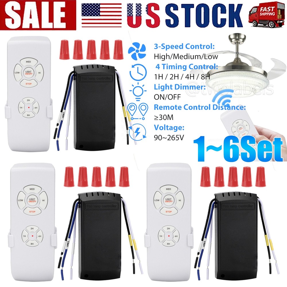 Universal Ceiling Fan Lamp Light Remote Control Receiver Kit Timing Wireless 15M