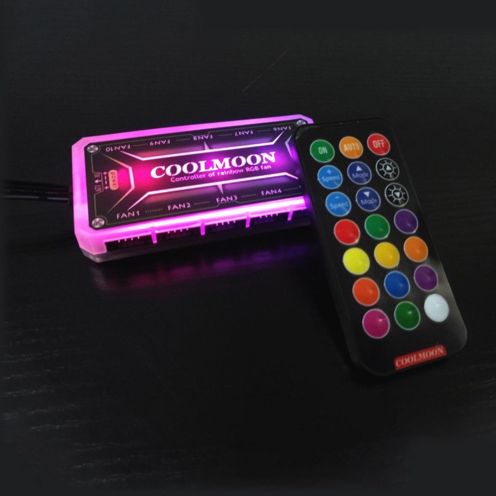 RGB Fan Controller Remote Control Computer Case 12V PC Cooling Chassis Fan Hub X