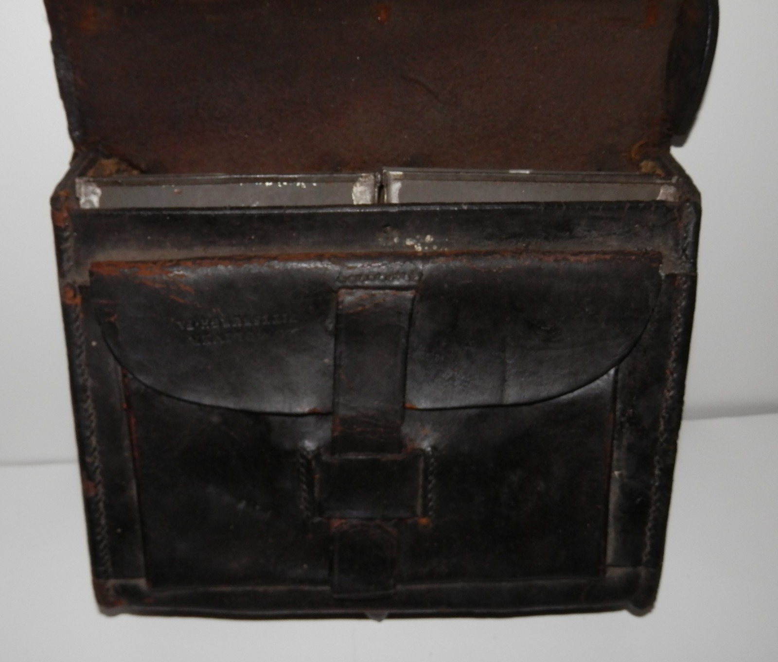 US Civil War Infantry Leather Cartridge Box marked Oliver Pittsburg PA