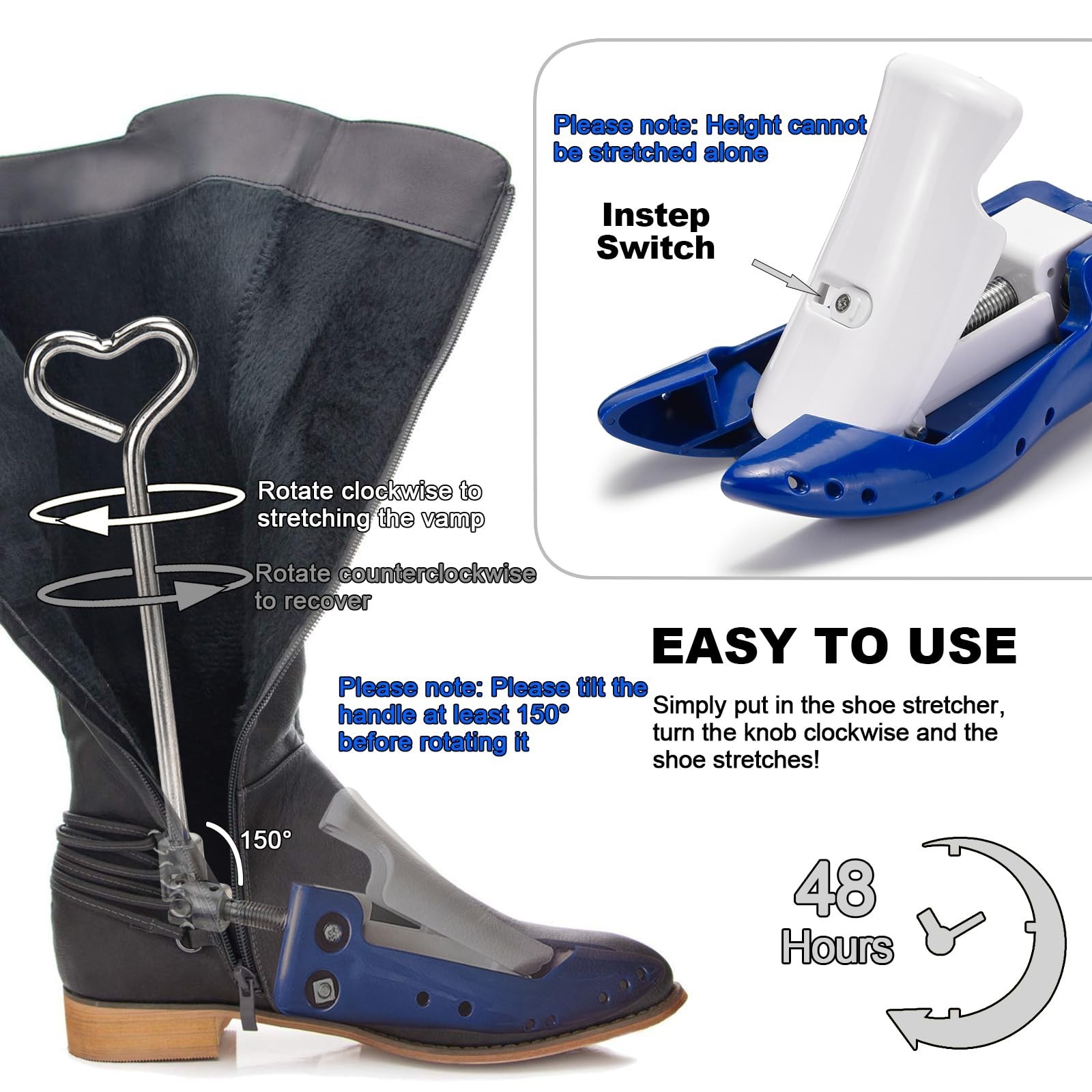 Boot Stretchers for Cowboy Boots Thick Wide Feet, Adjustable Men Women Shoe H...