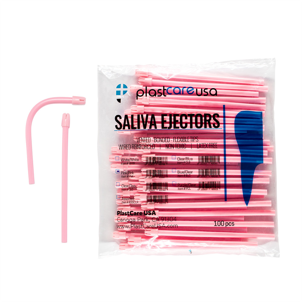 1000 Pink Dental Saliva Suction Ejectors Ejector Disposable Tips