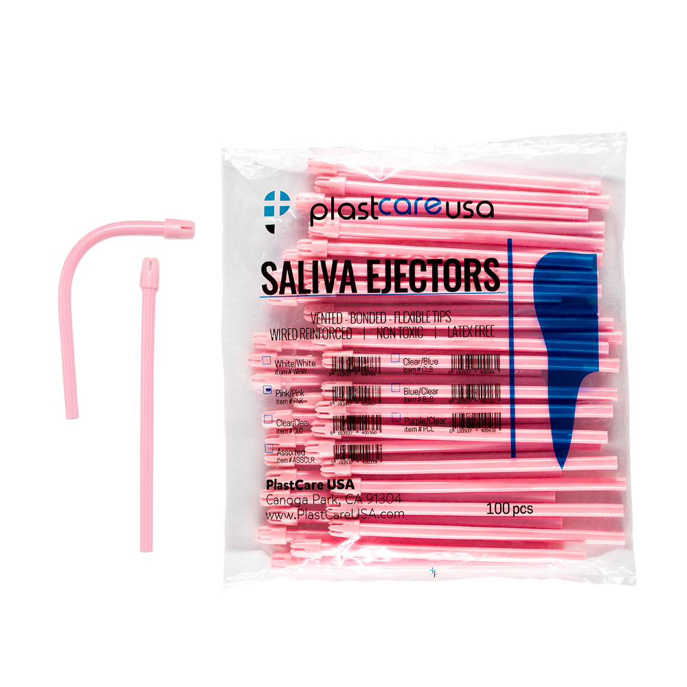 1000 Pink Dental Saliva Suction Ejectors Ejector Disposable Tips