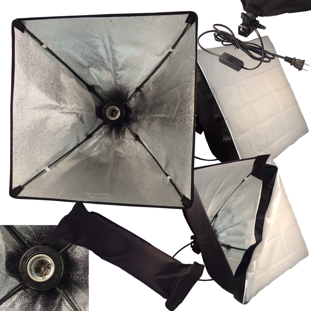 Softbox Video Light Photo Studio Lighting 50*50cm/20x20" Light head E27 socket