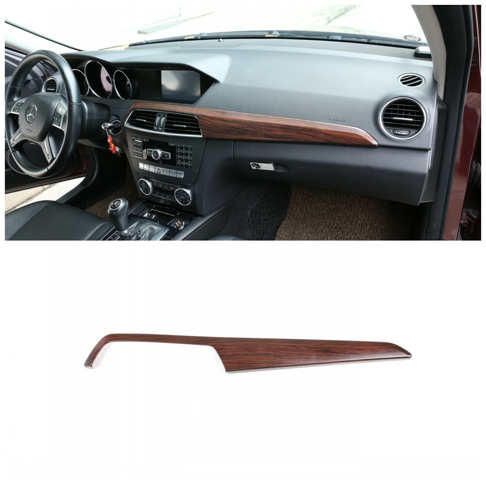For Benz C-Class 2010-2013 Wood Grain Middle Console Dashboard Panel Trim