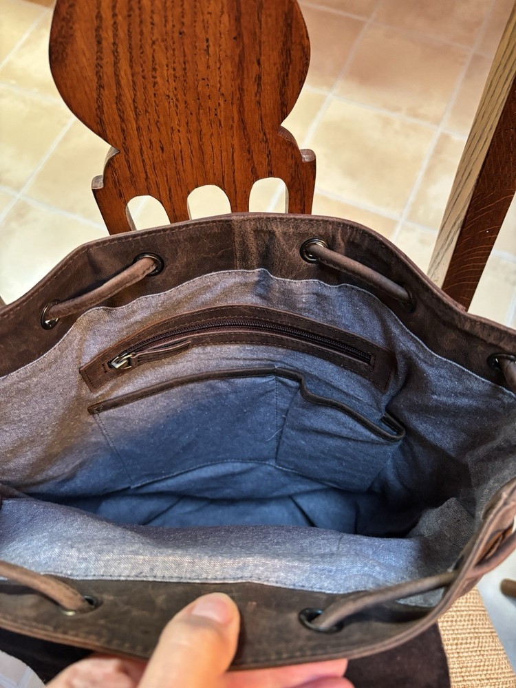 All Leather Brown WRANGLER Heavy Duty Backpack Mint Condition