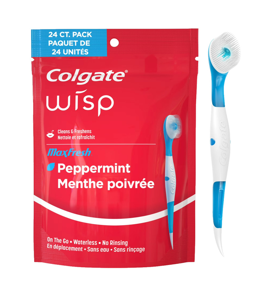 Colgate Max Fresh Wisp Disposable Mini Toothbrush - Peppermint, 24 Count